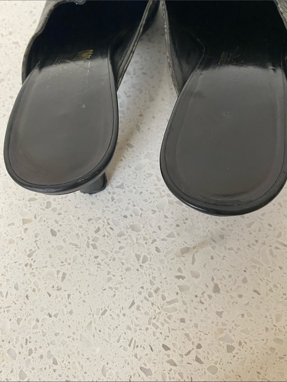 Salvatore Ferragamo Black Logo-Print Leather Mule Heels - Picture 8 of 8